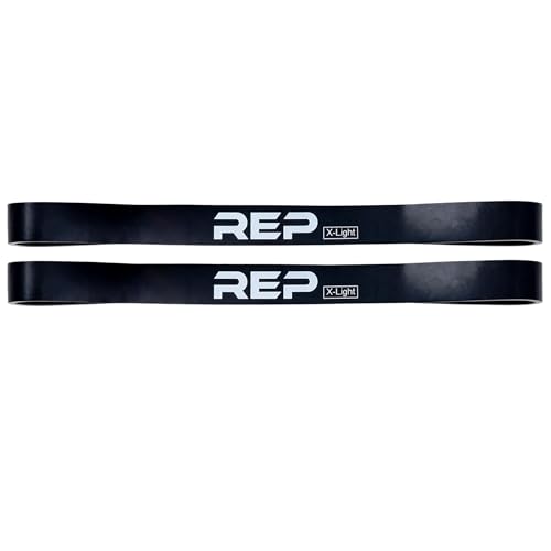 REP Fitness Short Resistance Bands for Strength and Conditioning. Multiple Resistance Levels Available from 5-230lbs. Sold as a Pair. 12" Length. - color: Black