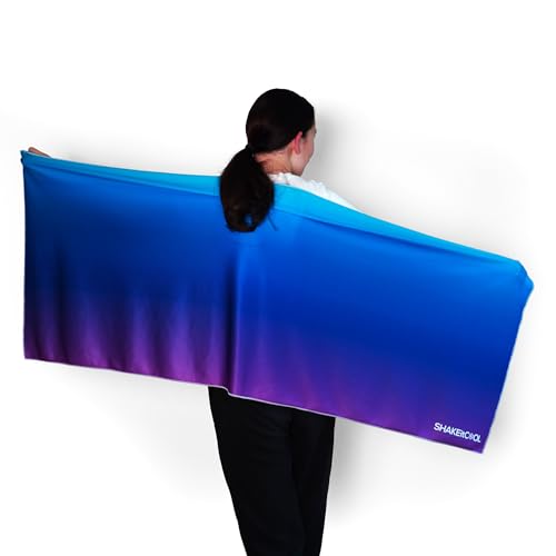 Large Cooling Shawl - Instant Heat Relief for Outdoor Events - color: Blue Purple Ombre