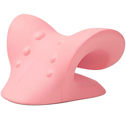 RESTCLOUD Neck and Shoulder Relaxer, Cervical Traction Device for TMJ Pain Relief and Cervical Spine Alignment, Chiropractic Pillow, Neck Stretcher(Pink) - color: Pink