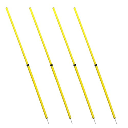BlueDot Trading Soccer Agility Poles | Telescopic, Fixed & Collapsible Options (4, 6, 8 Piece Sets) Speed Training Poles for Agility Drills, Outdoor Games, Football & Sport Training Equipment - size: 4, style: Adjustable
