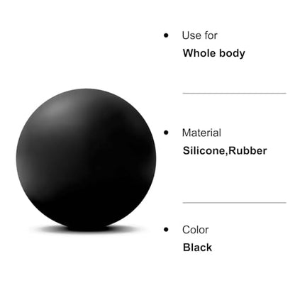 WOVTE Massage Lacrosse Ball for Sore Muscles, Shoulders, Neck, Back, Foot, Body, Deep Tissue, Trigger Point, Muscle Knots, Yoga and Myofascial Release (Black) - color: Black