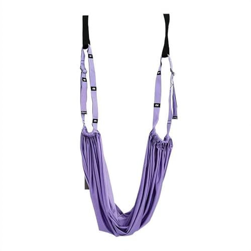 Yoga Stretching Strap, Yoga Swing, No Drill Door Frame Installation Strap with Numbered Loops, Polyester Aerial Stretch Band for Backbends, Splits and Inversions - color: Purple