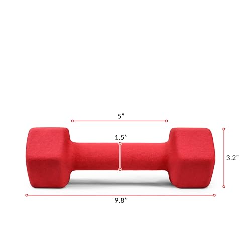 10-Pound Neoprene Coated Dumbbell - Single Red Non-Slip Weight for Home Gym Strength Training