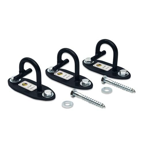 Mini H1 (Set of 3) - Resistance Band Wall Anchors for Home Workouts | Wall Mount Anchor for Resistance Bands, Stretch Straps & Suspension Trainers - color: Black