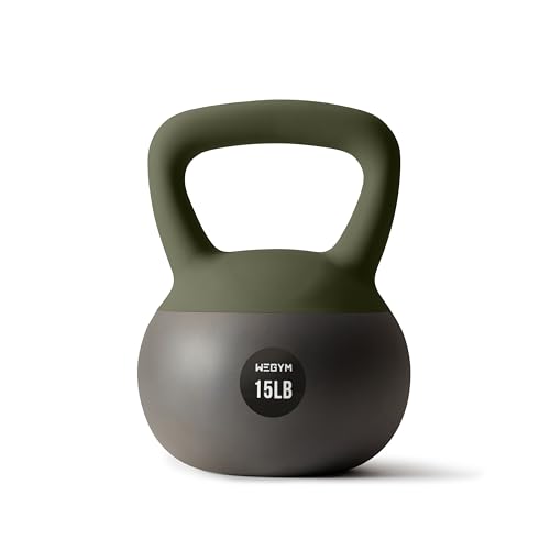 WeGym Soft Kettlebells and Kettlebell Sets for Home Strength Training - color: Forest, style: 15LB