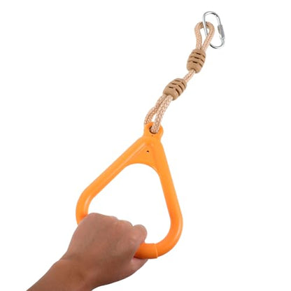 ’s Outdoor Gymnastics Rings with Adjustable Straps for Pull-up and Climbing, Sturdy Fitness Rings for ’ Playground and Home Exercise