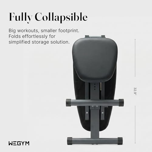 WeGym Workout Bench, Adjustable and Collapsible for Home Gym Training - color: Grey