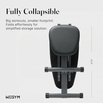WeGym Workout Bench, Adjustable and Collapsible for Home Gym Training - color: Grey