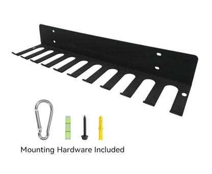 11hooks heavy duty Multi-Purpose gym storage wall Organizer rack Home Gym Storage Rack for Gym Equipment for Barbells, Lifting Belts， Jump Ropes,Resistance Bands, Gym Accessories