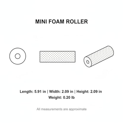 Mini Foam Roller for Travel & Gym - Compact EPP Roller for Yoga, Calves & Feet - Lightweight Hollow Design, 5.9 x 2.1 Inches, Black