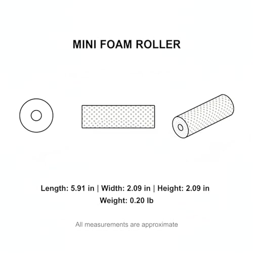 Mini Foam Roller for Travel & Gym - Compact EPP Roller for Yoga, Calves & Feet - Lightweight Hollow Design, 5.9 x 2.1 Inches, Black