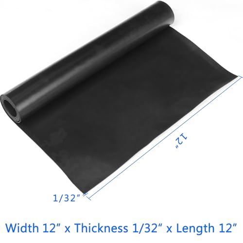 WochiTV Solid Rubber Sheets, 12" Wide x 1/32" Thick x 12" Long Neoprene Rubber Strips Rolls Perfect for DIY Gasket Material, Sealing, Liner, Shield, Padding, Mat - size: 12" W x 12" L, style: 1/32(.031") Thick