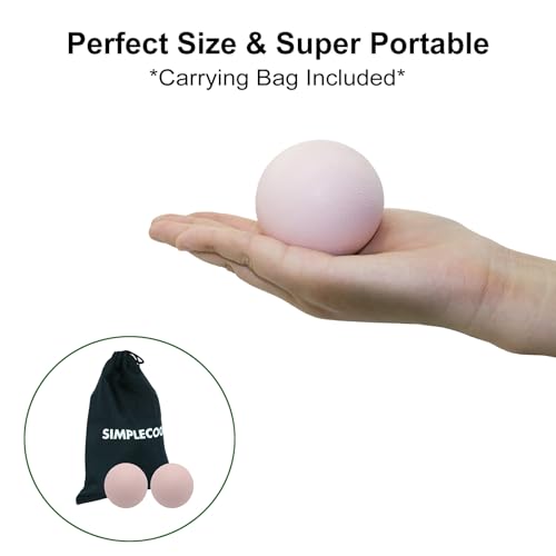 SIMPLECOOL Hard Massage Ball Lacrosse Ball Size Fascia Balls, 2 Pack, Pink - color: Pink