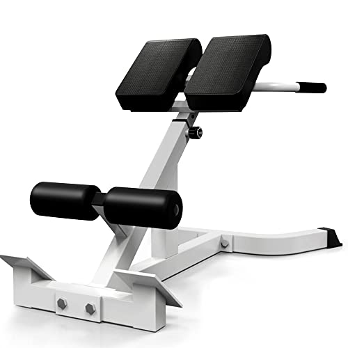 Roman Chair Back Extender - Angle & Height Dual Adjustable Hyperextension Bench for Home Gym - Adjustable Back Exercise Machine Fitness Equipment