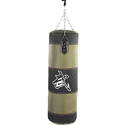 Bnineteenteam Heavy Punching Bag,Training Boxing Bag with Chain for Adults Men Women(Empty) - color: Green, size: 80 cm