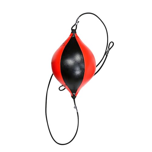 Double End Punching Ball, PU Leather Speedbag Pear Hanging Speed Punching Bags Boxing Training Ball Equipment for Reaction Eye Coordination Training