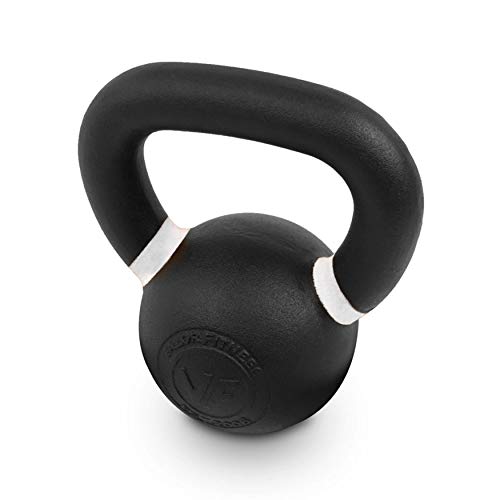 Valor Fitness Premium Cast Iron Kettlebells Powder Coated Kettle Bell Weights - Includes LB and KG Weight - color: A: 10LB