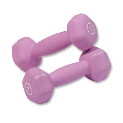 Body-Solid Tools Neoprene Dumbbell for Weight and Aerobic Strength Training, Pilates & Physical Therapy, Hand Weights for Men and Women, Commercial and Home Gym Free Weights Hex End Dumbbells - color: 2lbs.Light Purple