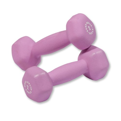 Body-Solid Tools Neoprene Dumbbell for Weight and Aerobic Strength Training, Pilates & Physical Therapy, Hand Weights for Men and Women, Commercial and Home Gym Free Weights Hex End Dumbbells - color: 2lbs.Light Purple