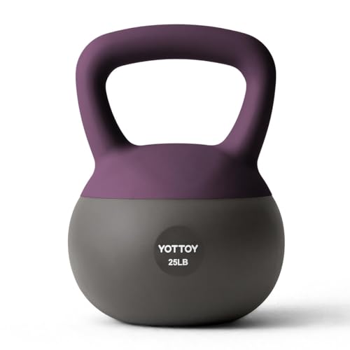 YOTTOY Soft Kettlebell, Set for Strength Training Kettlebells & Home Workouts, Soft-Sided Cushioned Base, Wide-Handle - Ideal for Men, Women, & Beginners - color: 25LB-Purple