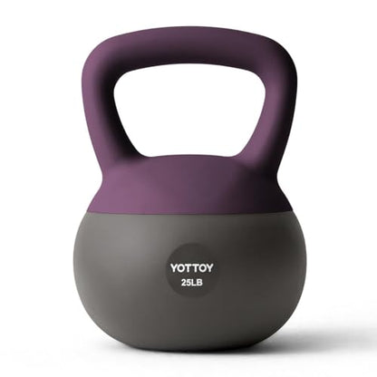 YOTTOY Soft Kettlebell, Set for Strength Training Kettlebells & Home Workouts, Soft-Sided Cushioned Base, Wide-Handle - Ideal for Men, Women, & Beginners - color: 25LB-Purple