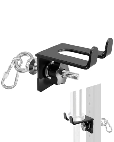 2-in-1 Olympic Barbell Holder Compatible with 2x2 2x3 Power Rack, Heavy Duty Barbell Storage with Resistance Band Anchor, Steel Bar Hanger for 5/8-1 Inch Holes - size: 2x2 2x3 3x3 Power Rack