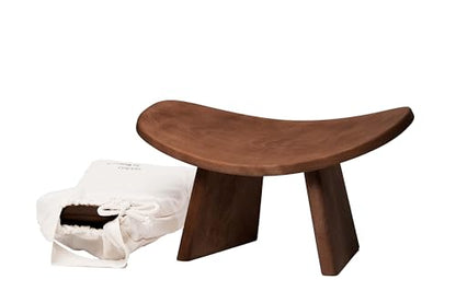 Meditation Bench IKUKO, Travel Yoga Stool, Walnut, Standard - color: Dark Walnut, size: Standard Height (7 inches)