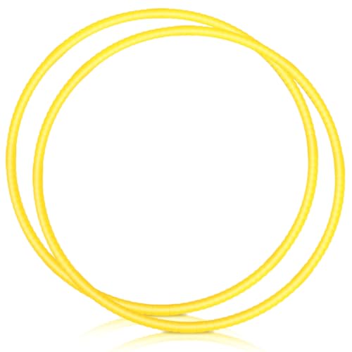 2 Pcs Toy Hoop Exercise Hoop Detachable Adjustable Plastic Toy Ring Playground Equipment for School Colored Circles Exercise Ring for Teens Dog Agility Equipment(Yellow,23 Inch) - color: Yellow, size: 23 Inch