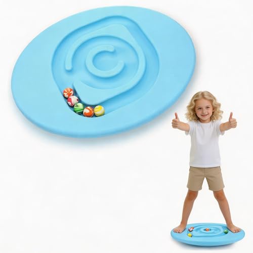 Kids Balance Board Wobble Rocker Balance Board with Mini Balls Load 170lb for Balancing Exercise Equipment Game 18.5 x 14.57 Inch
