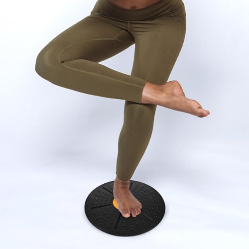 Non-slip Balance Board Trainer with Adjustable Angle for Stability Core Training PP Material Fitness Equipment for Yoga Rehabilitation and Exercise at Home Gym Black Orange
