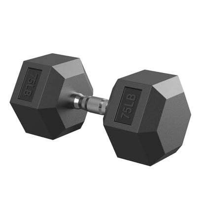HANDBODE Hex Dumbbell 30-570 lb Dumbbell set, Rubber Encased Exercise & Fitness Dumbbells, Hand Weight for Strength Training - size: 75 lb, Single, style: Chrome Handle