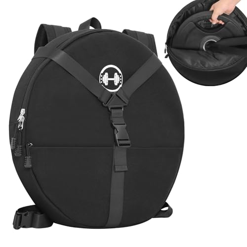 Weighted Backpack Weighted Vest for Fitness and Bodyweight Workouts, Adjustable Rucking Backpack with Padded Straps, 10 LBS barbell Weight Plate Ideal for Training