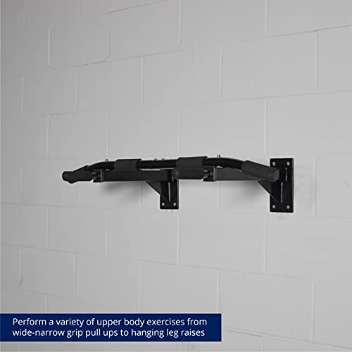Titan Fitness 3 Position Wall Mounted Pull Up Bar ChinUp Mount Foam Grip Handles Multi Function Home Gym Exercise