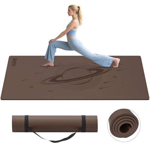Extra Wide Yoga Mat, 72"x40"x0.4"Thick, Large Exercise Mat, Oversized Non Slip Workout Mat with Strap for Yoga, Pilates, Fitness, Home Gym Studio