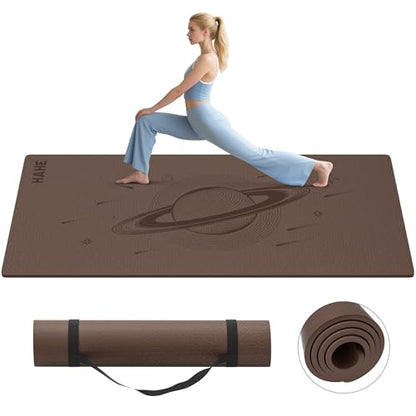 Extra Wide Yoga Mat, 72"x40"x0.4"Thick, Large Exercise Mat, Oversized Non Slip Workout Mat with Strap for Yoga, Pilates, Fitness, Home Gym Studio