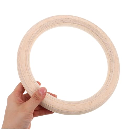 UPKOCH Wooden Gymnastics Rings with Adjustable Straps Bodyweight Training Equipment for Versatile Home Workouts and Strength Building Natural Design