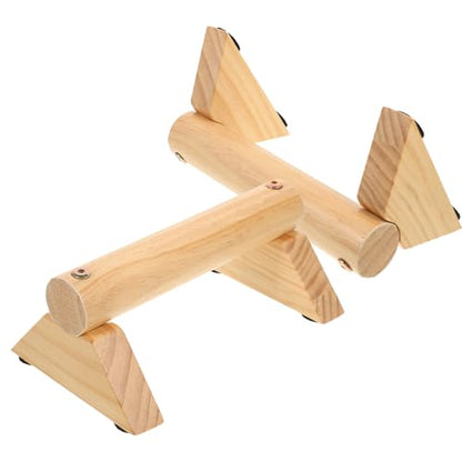 GANAZONO Push-up Handles Set with Non-slip Pads, Pine Wood Exercise Handles 21x13x8.7cm, Fitness Accessory for Home Workout and Strength Training