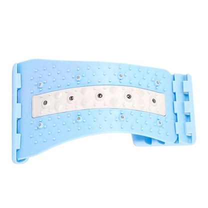 Lower Back Stretcher Curved 4 Level Adjustable with Massage Points - color: Blue