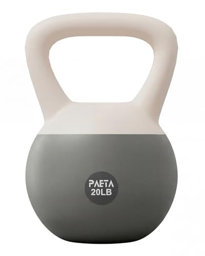 PAETA Soft Kettlebell for Home Fitness – Anti-Slip Grip & Wide Handle Design,Soft Kettlebell Set, Gentle Floor-Friendly Impact – 10lbs, 15lbs, 20lbs, for Home Functional Training - color: 20lbs White