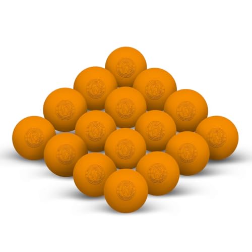 Signature Lacrosse Ball Set - Packs of 2, 4, 8, 12, and 100 - No Chemical Smell Massage Balls, Myofascial Release Tools, Back Roller, Muscle Knot Remover - color: Orange, size: 25 Balls