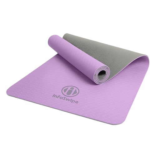 Premium TPE Yoga Mat 6mm Info Swipe – Eco-Friendly Non-Slip, Odor-Free, Lightweight & Durable | SGS Tested, REACH Compliant, GRS Certified | 72"x24" with Carrying Strap