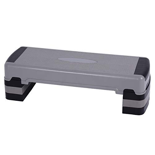 Gymax Step Platform, 35'' Adjustable Exercise Equipment Aerobic Stepper with 6" - 8" - 10" Risers for Fitness & Exercise