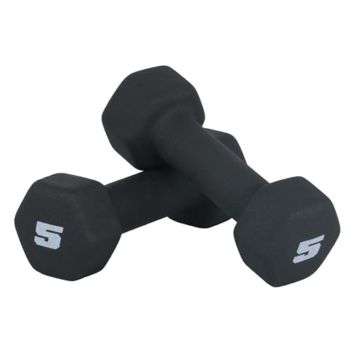 CAP Barbell Neoprene Dumbbell Weights Pairs & Sets | Black - style: 5 lb Pair