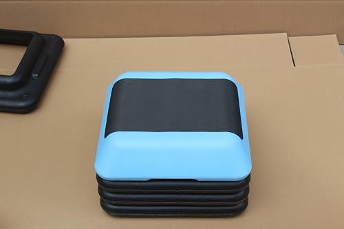 16"x16" High Step Aerobic Platform with 4 Risers, Height-Adjustable Step Aerobics Platform for Home Gym Exercise Fitness Workout Black+Blue