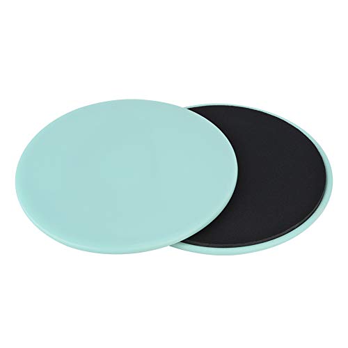 Bnineteenteam 2PCS Exercise Sliding Gliding Disc Fitness Multi-Function Core Slider Sport Full Body Workout for Carpet or Hardwood Floors - color: Light green