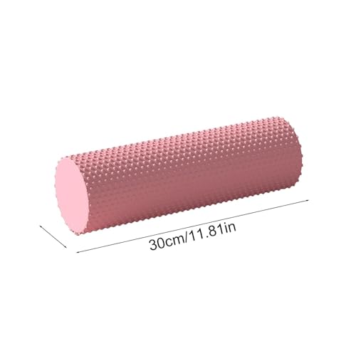 Foam Yoga Column - Solid Massage Roller - Foam Rollers for Muscle Massage for Barre and Fitness - Slimming and Muscle Recovery Tool - for Home, Gym, and Travel (Pink)