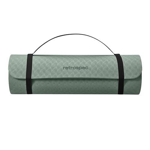 Retrospec Zuma Yoga Mat | 1/2 Inch Thick Non Slip Workout Mat | TPE Exercise Mat for Yoga, Pilates & Stretching | 72x24in - color: Sage