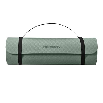 Retrospec Zuma Yoga Mat | 1/2 Inch Thick Non Slip Workout Mat | TPE Exercise Mat for Yoga, Pilates & Stretching | 72x24in - color: Sage