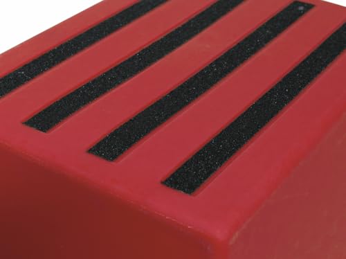 1 Tread Heavy Duty Safety Steps Moulded Plastic Industrial Anti Slip Footstep Warehouse Equestrian Platforms (Red)