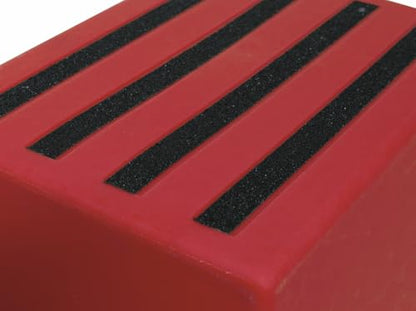 1 Tread Heavy Duty Safety Steps Moulded Plastic Industrial Anti Slip Footstep Warehouse Equestrian Platforms (Red)